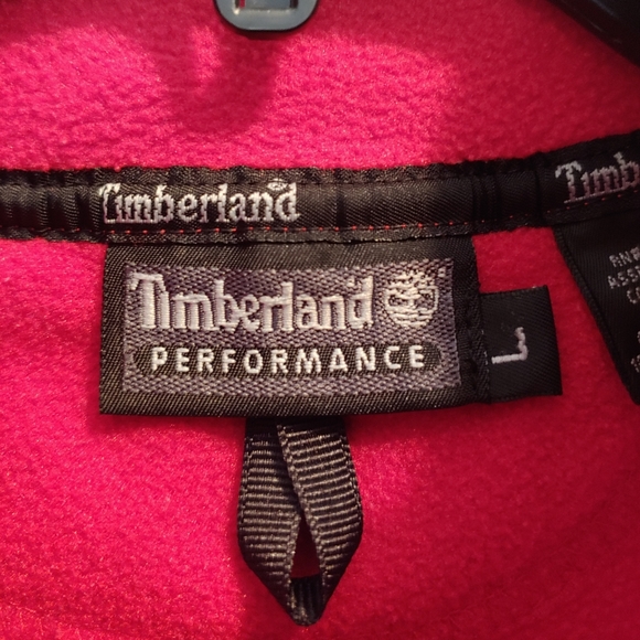 Timberland Red Fleece 3/4 Zip-Up Jacket Size Large - Picture 5 of 5